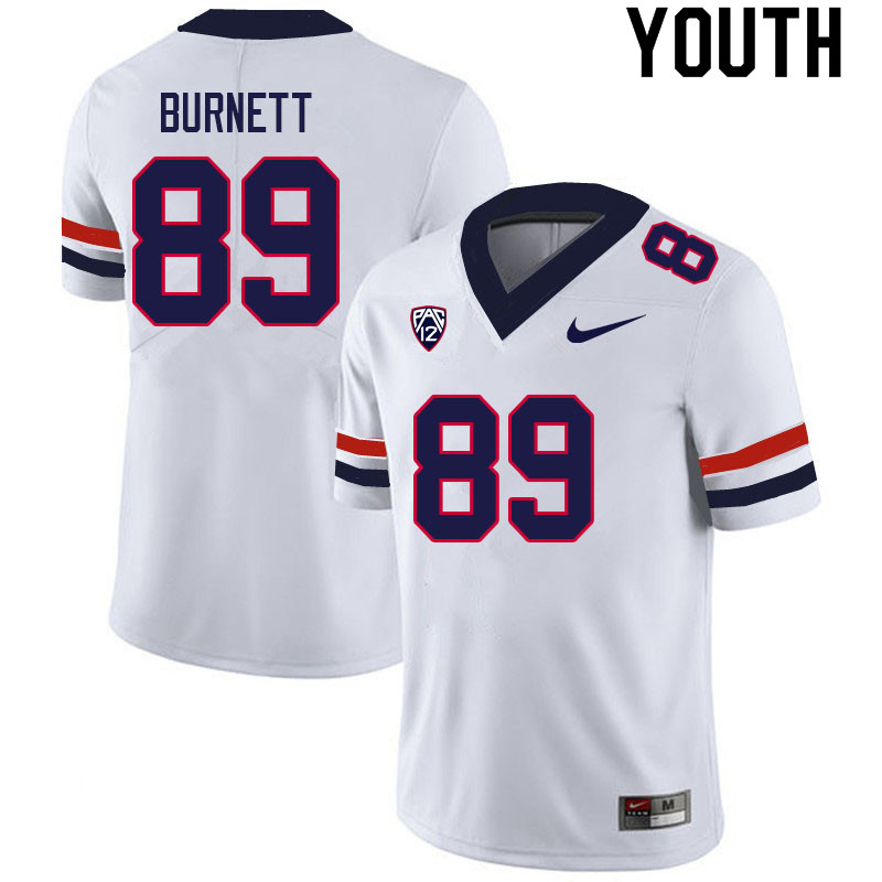Youth #89 Keyan Burnett Arizona Wildcats College Football Jerseys Sale-White - Click Image to Close